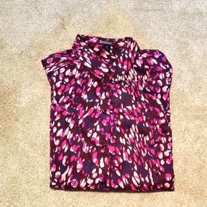 3/4 sleeve multi colored ladies button down shirt
